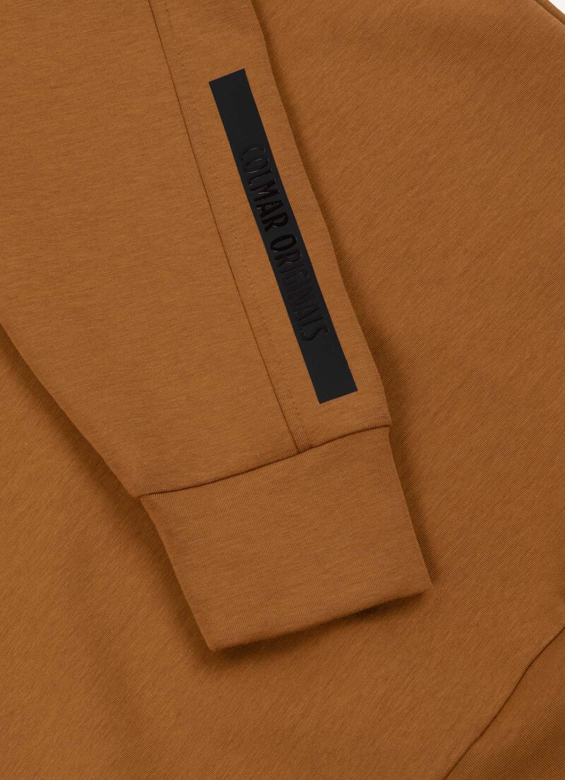 Round-neck sweatshirt with logo tape