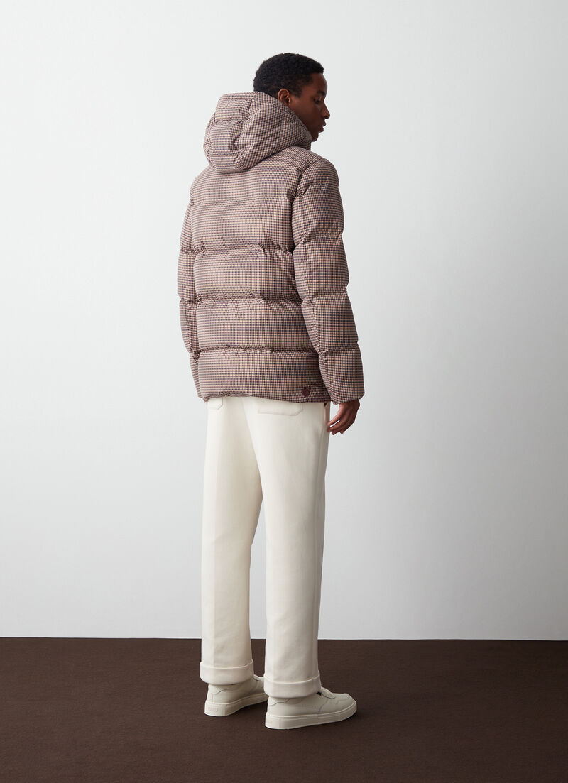 Down jacket with wool-effect print
