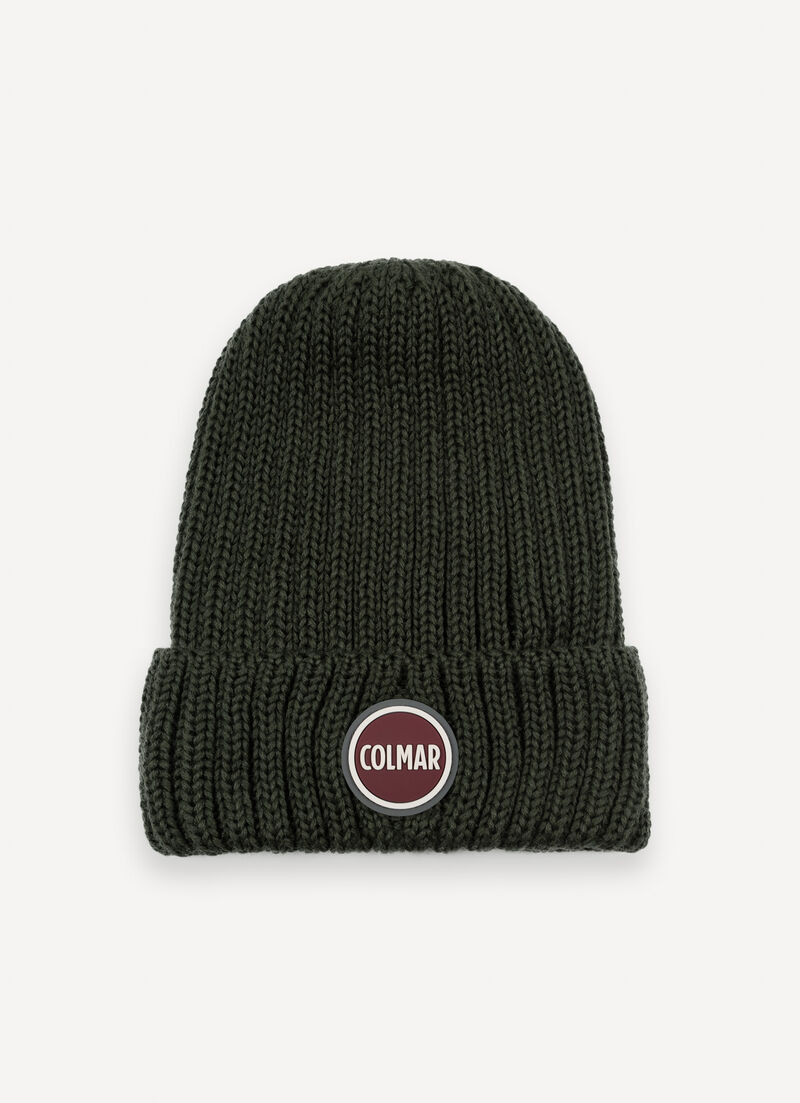 Unisex rib-knit hat with turn-up