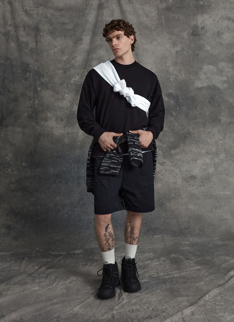 Crewneck cotton-blend sweatshirt