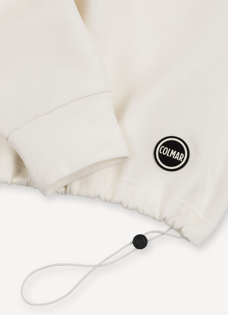 Cropped half-zip sweatshirt