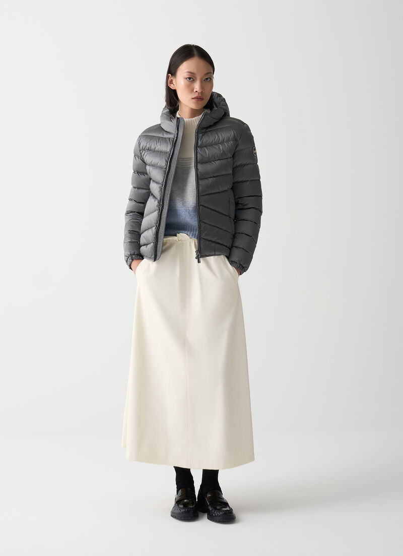 Quilted down jacket with hood