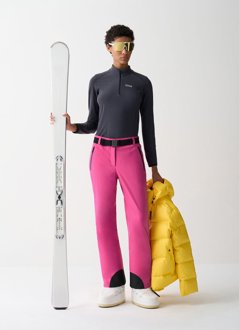 Padded ski pants with belt
