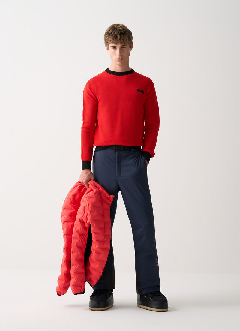 Padded ski pants with belt