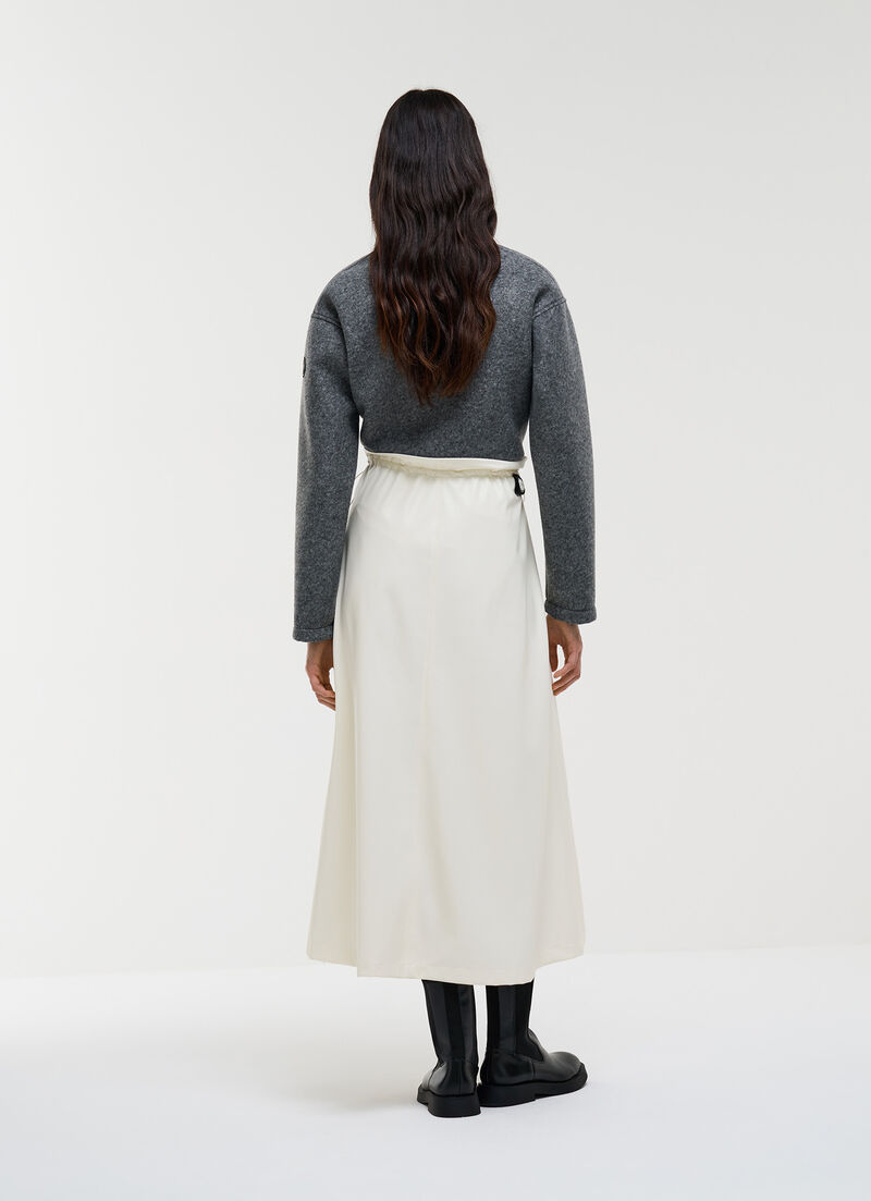 Faux leather midi skirt