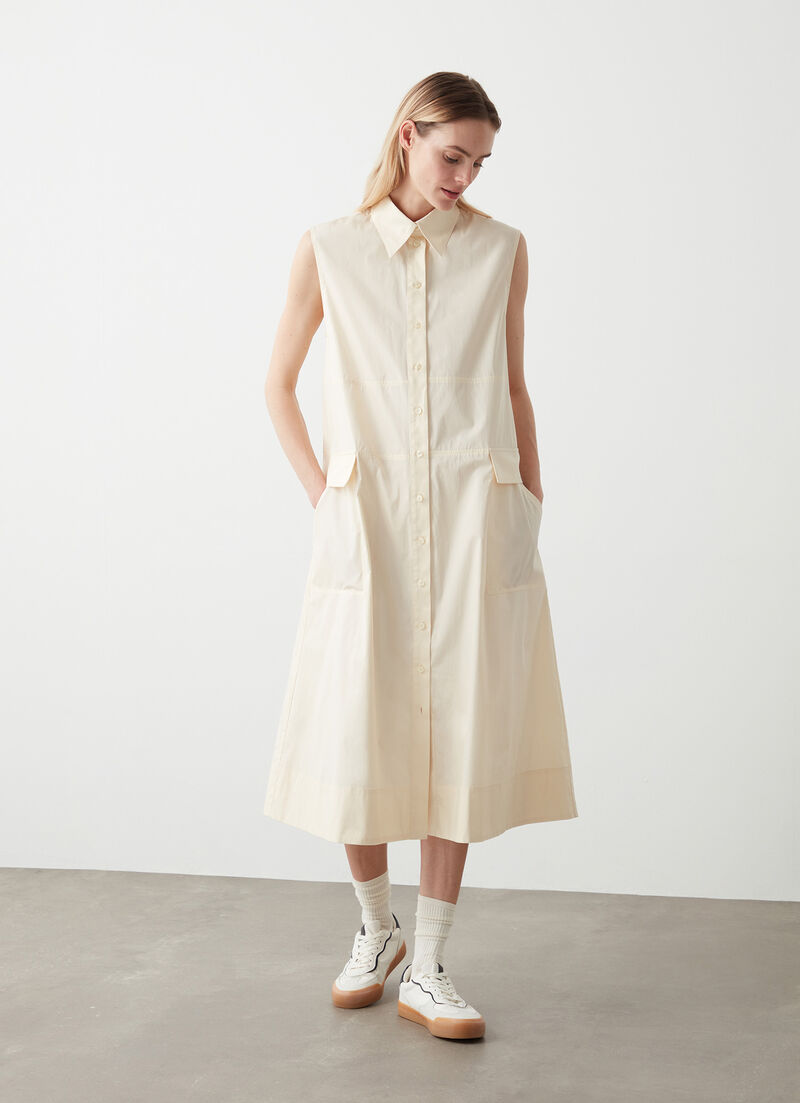 Sleeveless poplin dress