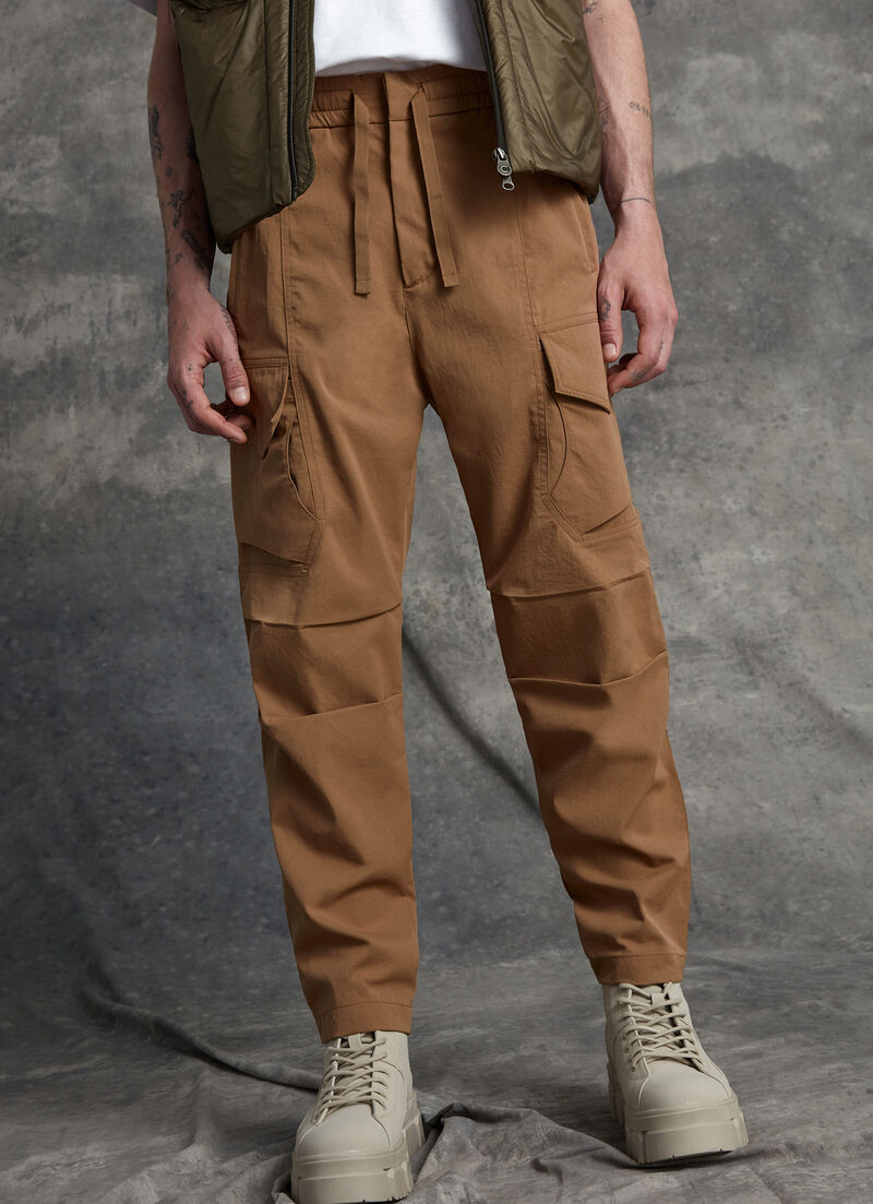 Drawstring trousers in technical fabric