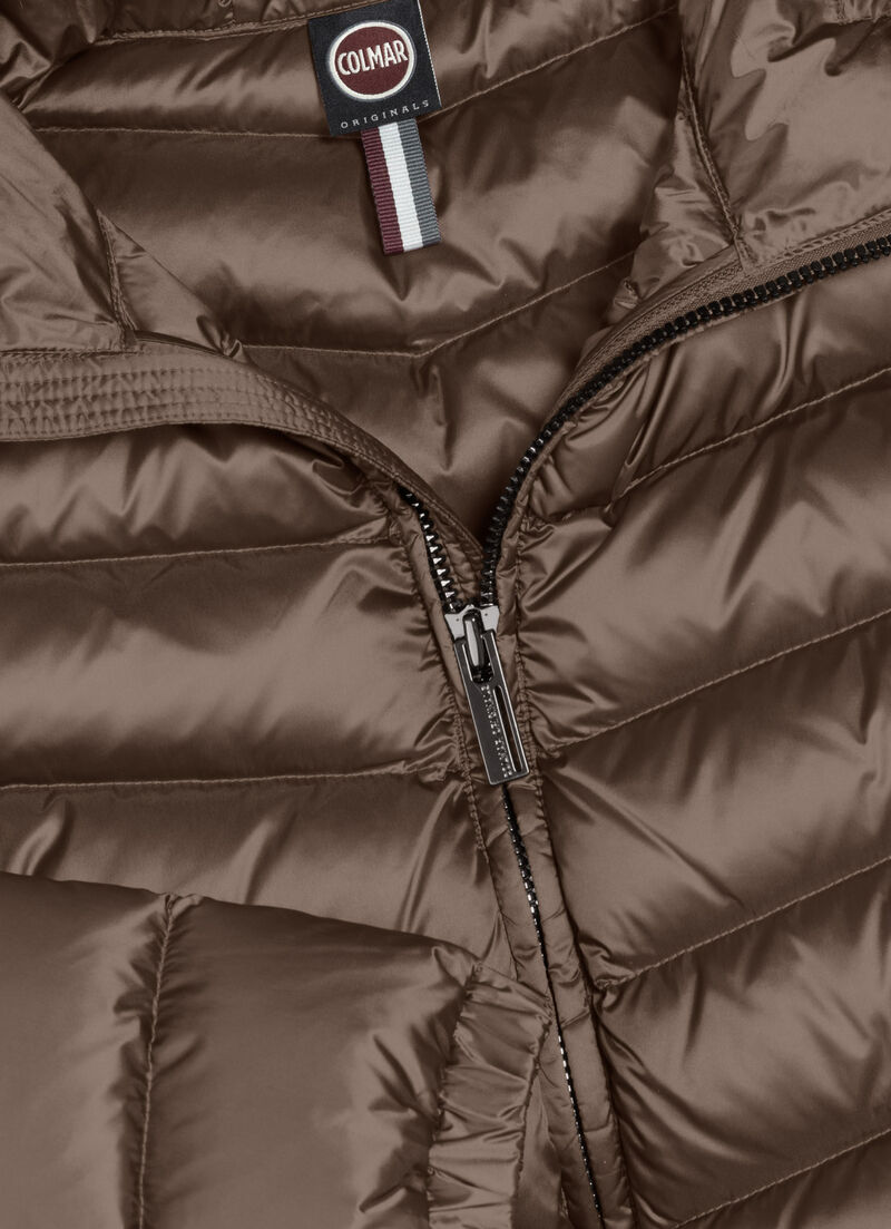 Quilted down jacket with hood