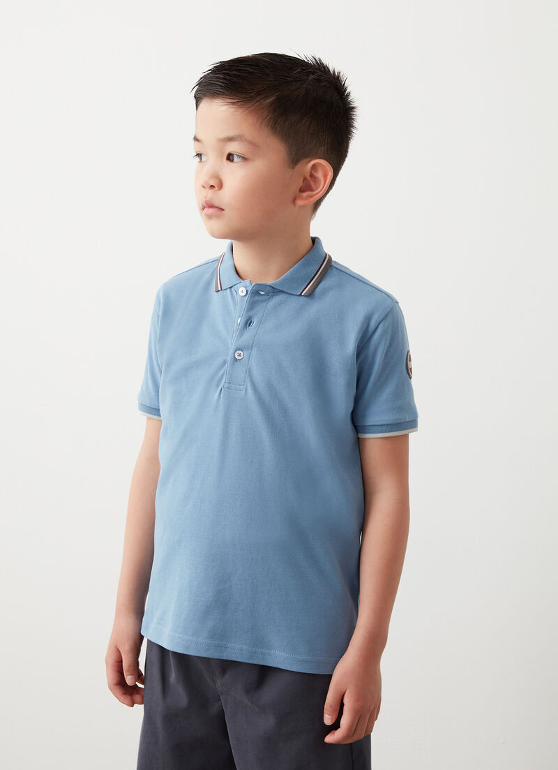 Cotton piqué polo-shirt