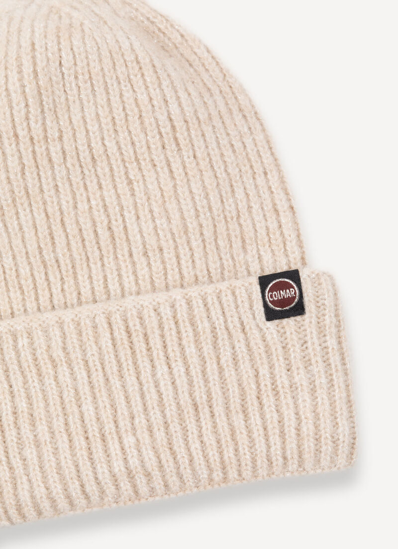 Women's wool-blend hat with lurex thread