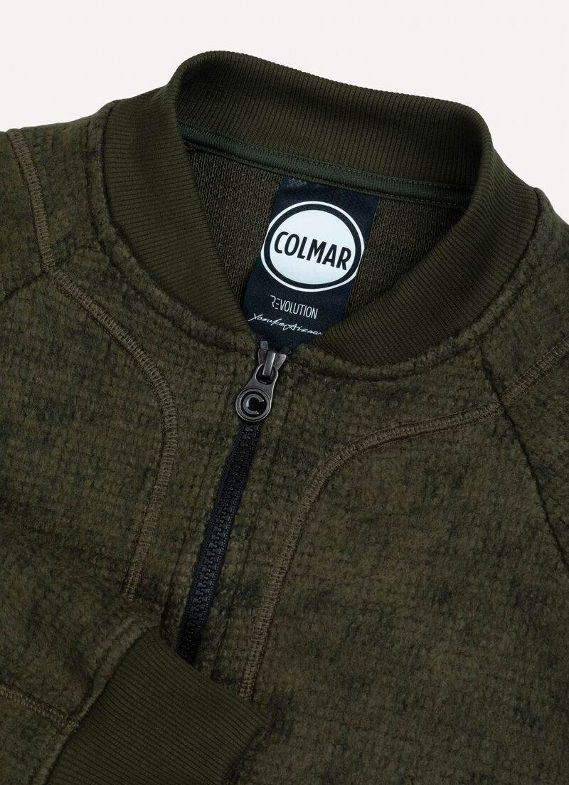 Jacquard knit bomber jacket