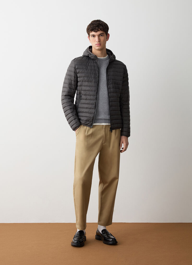 Autumn down jacket with hood