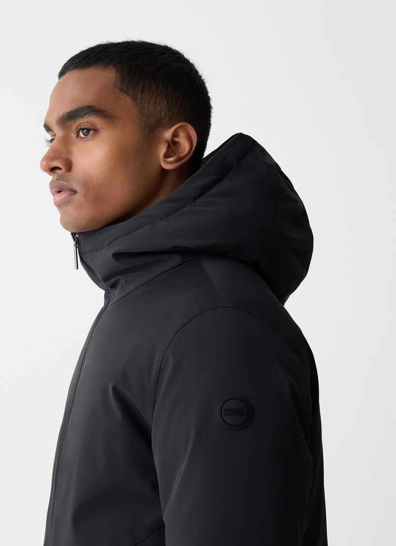 Long reversible waterproof down jacket