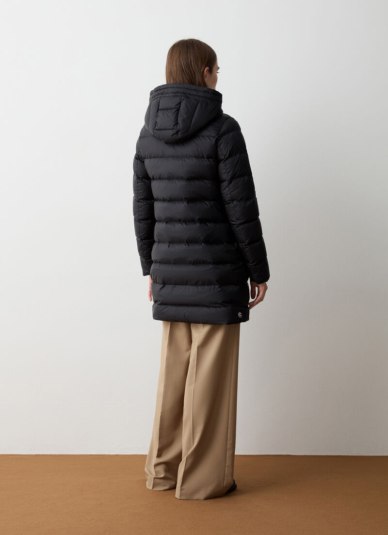 Reversible hooded quilted jacket