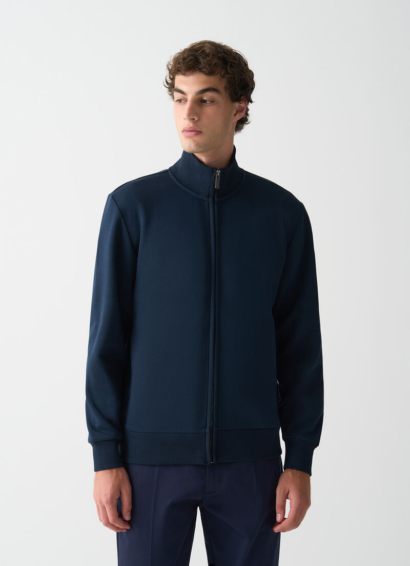 Cotton high-neck sweatshirt