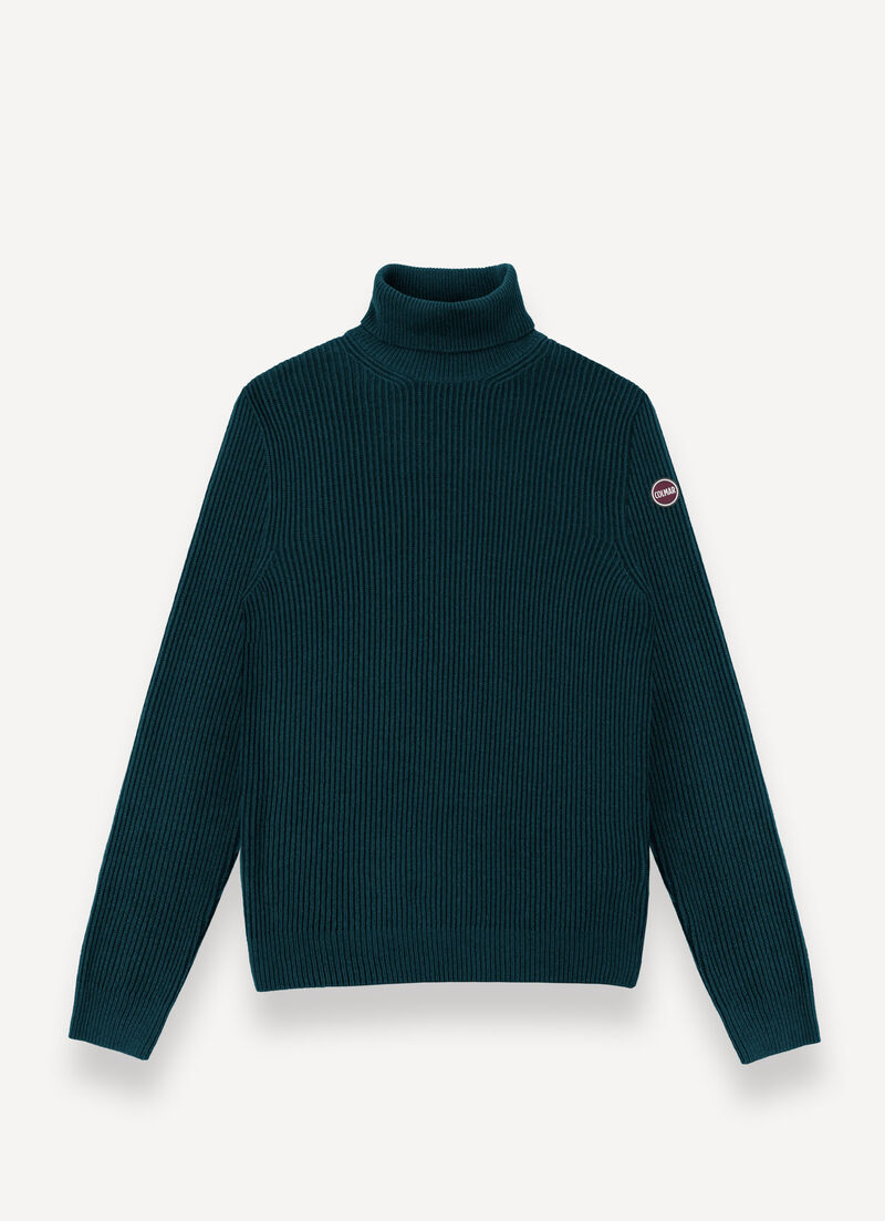 Fisherman’s rib-knit polo-neck pullover