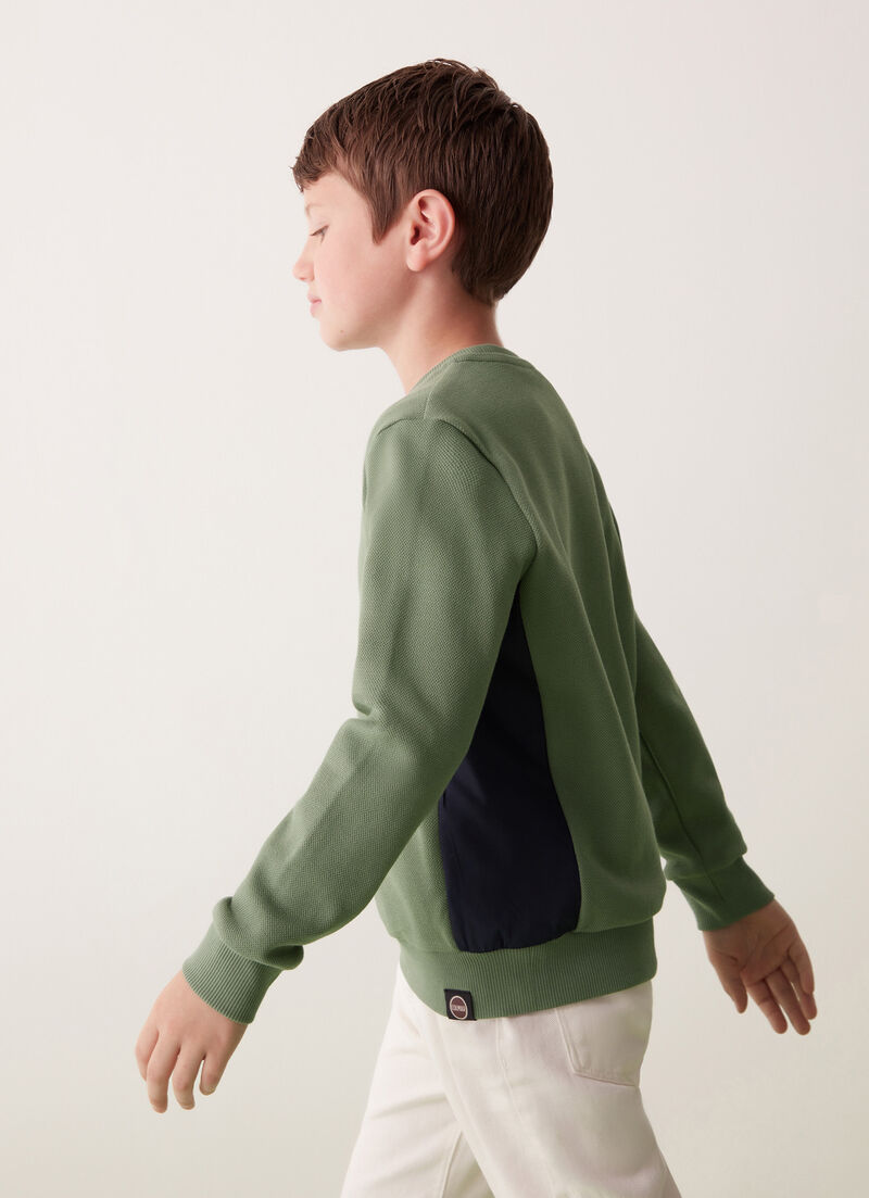 Crewneck sweatshirt made of cool piqué interlock fabric