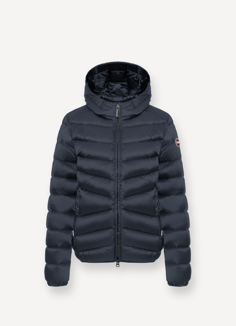 Quilted down jacket with hood