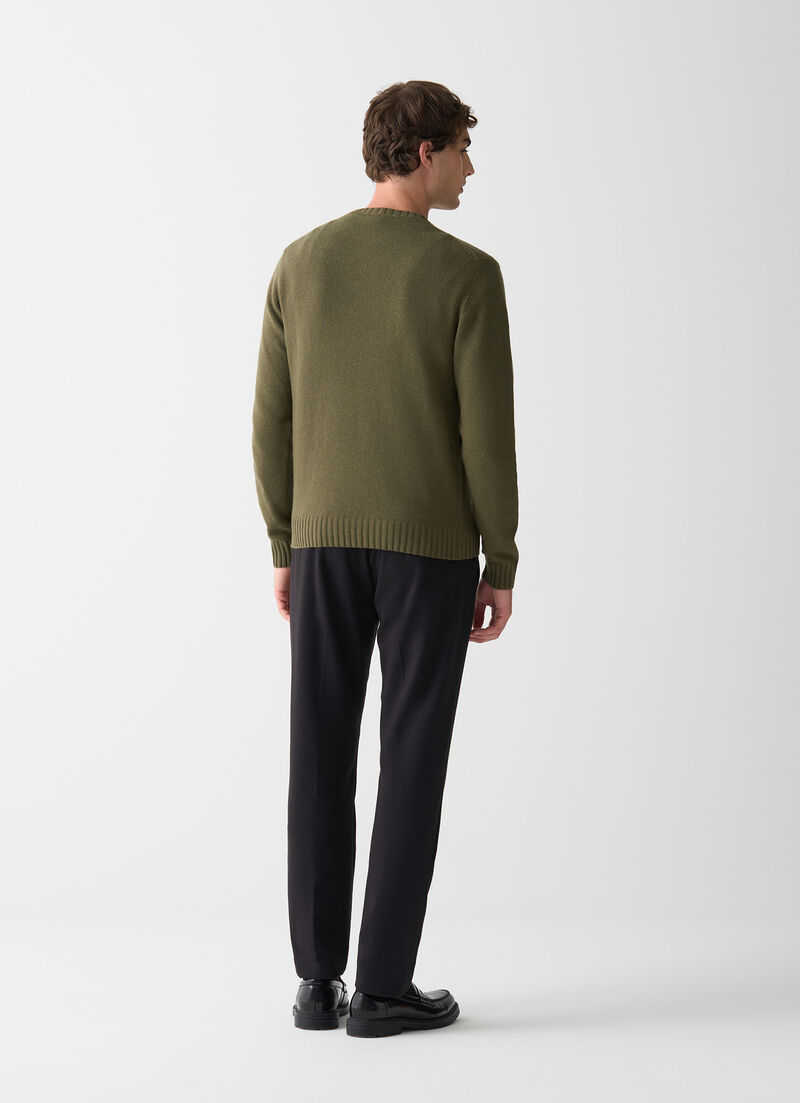 Branded wool pullover