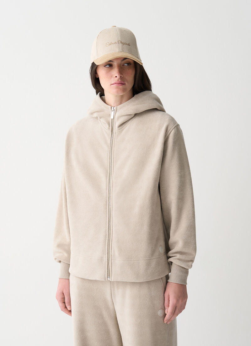 Hooded bouclé sweatshirt