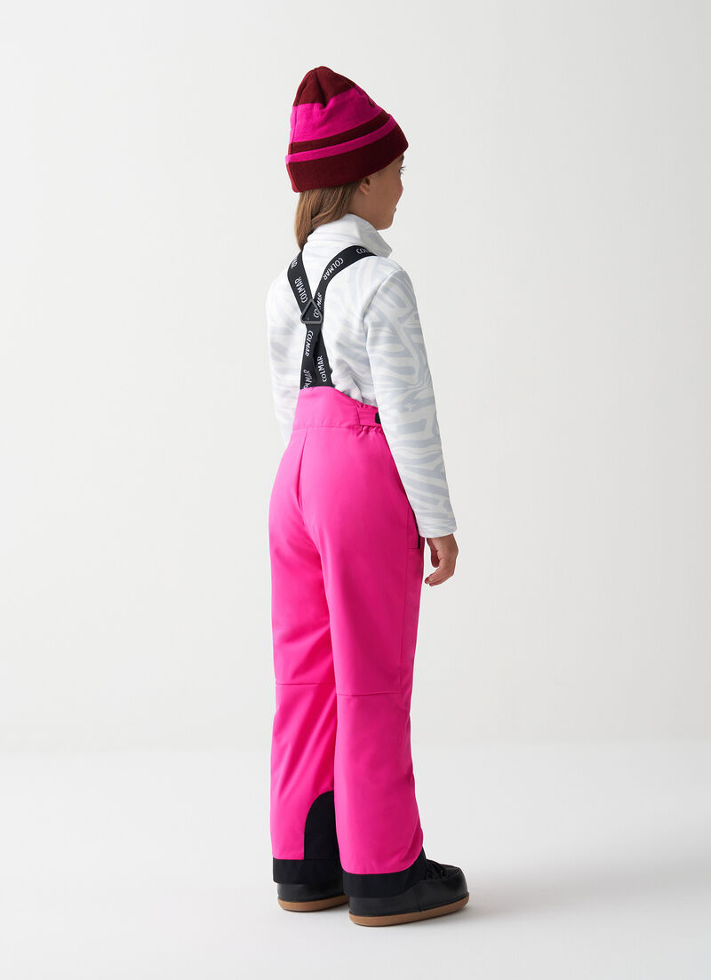 Unisex ski salopettes with adjustable length