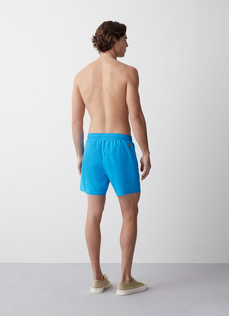 Solid colour swimsuit with elasticated waist