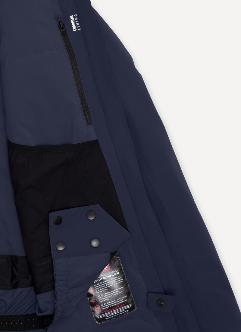 Stretch ski jacket with back pocket