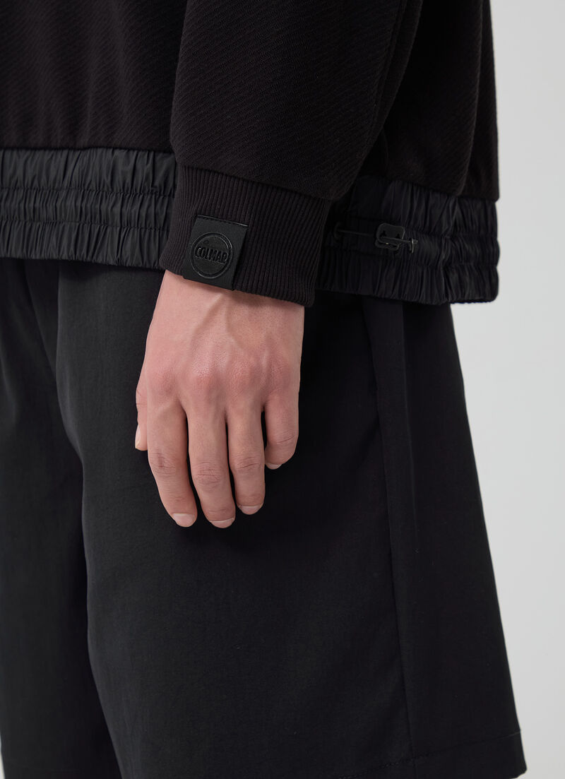 Sweatshirt with nylon inserts