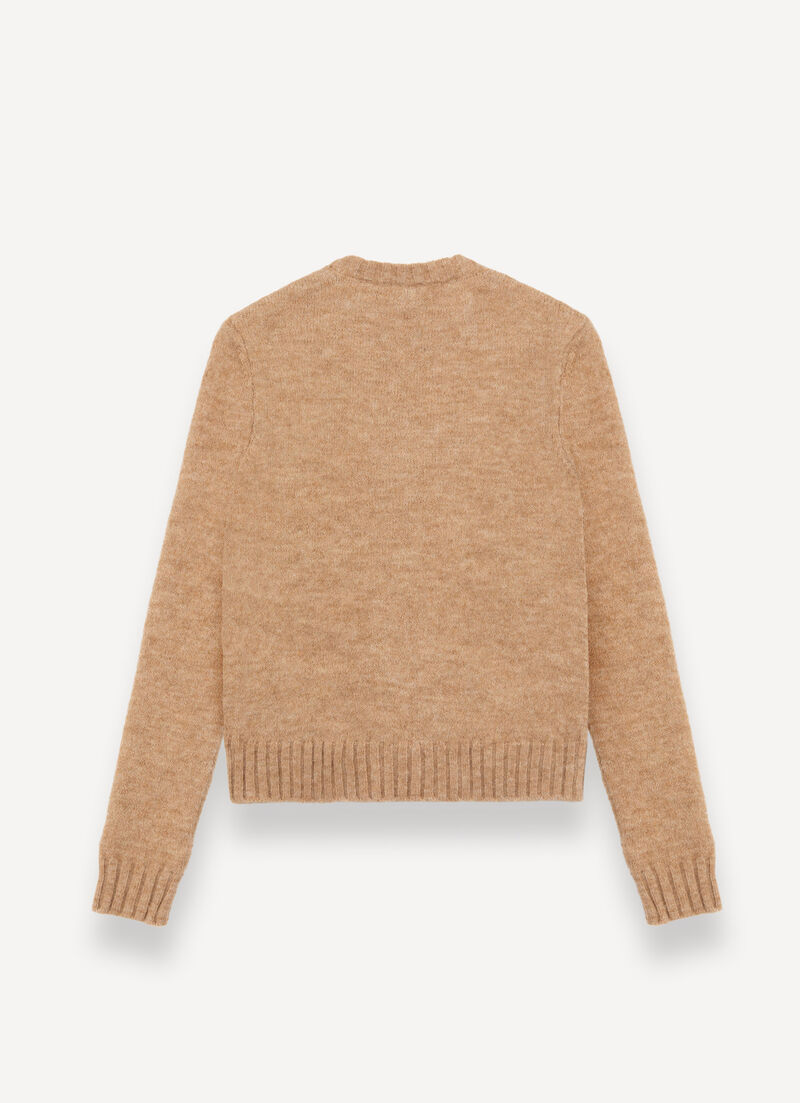 Crew-neck mohair-blend pullover