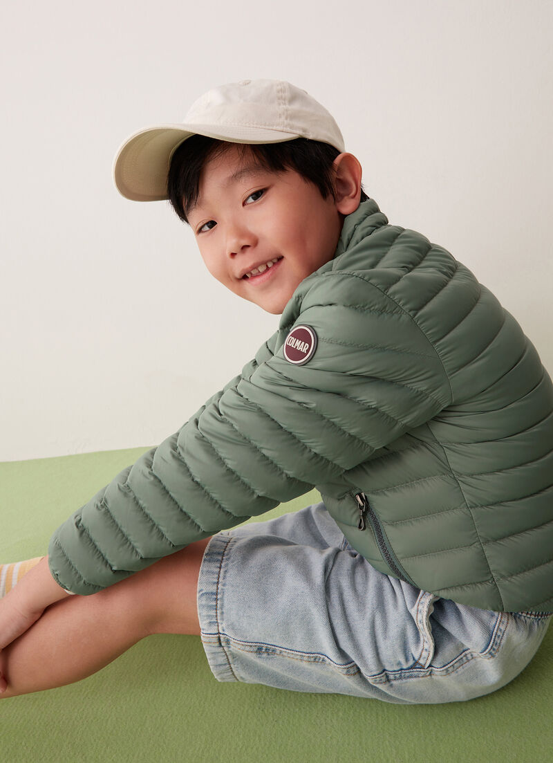 Padded collar down jacket