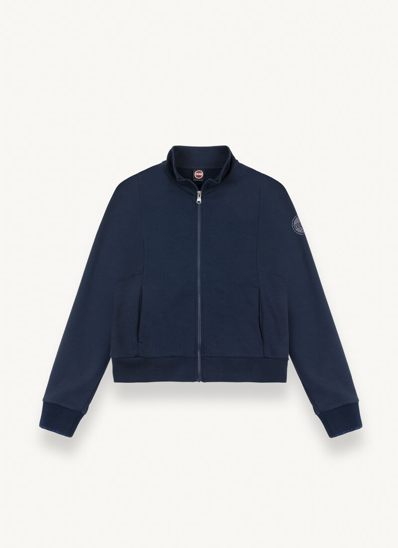 Full zip sweatshirt with high collar
