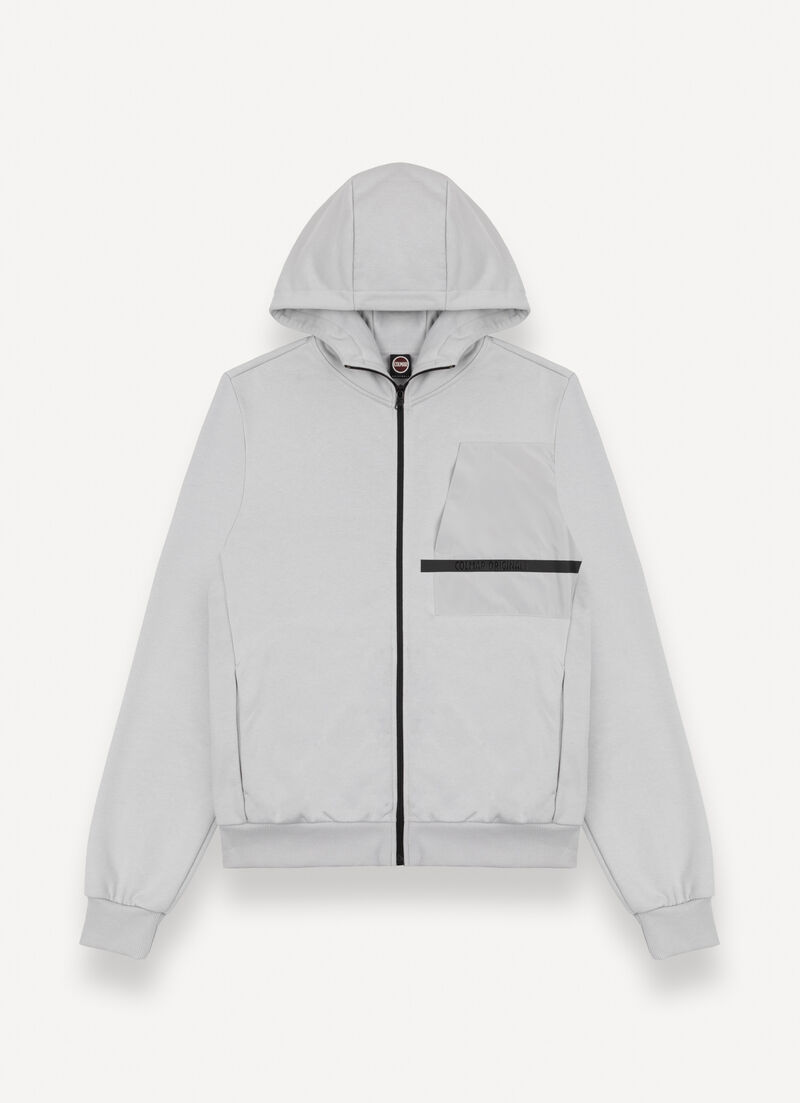 Full-zip sweatshirt with nylon details