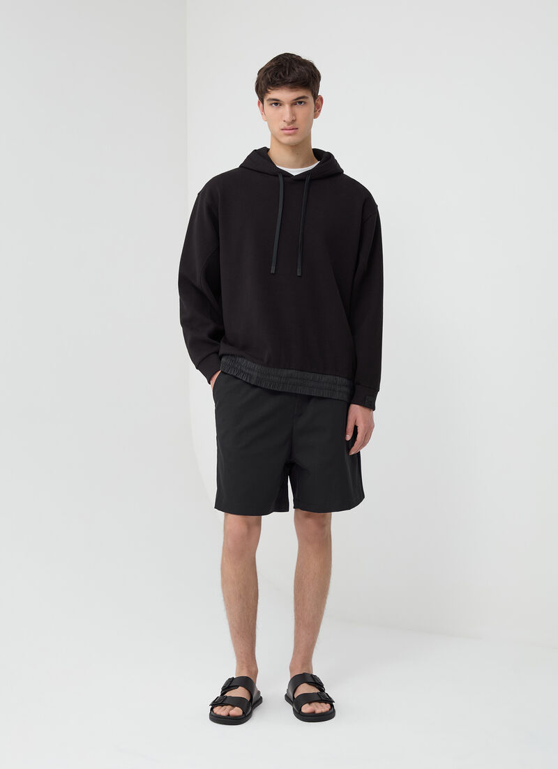 Sweatshirt with nylon inserts