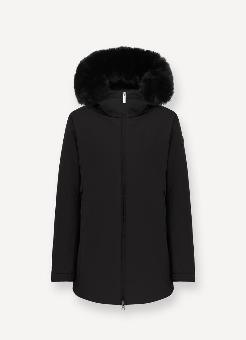 Waterproof down jacket with fur