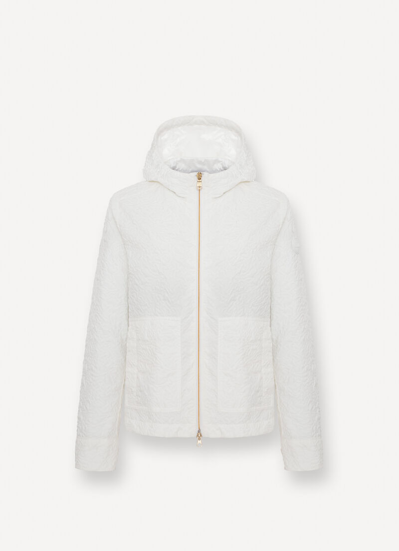 Embossed hooded jacket