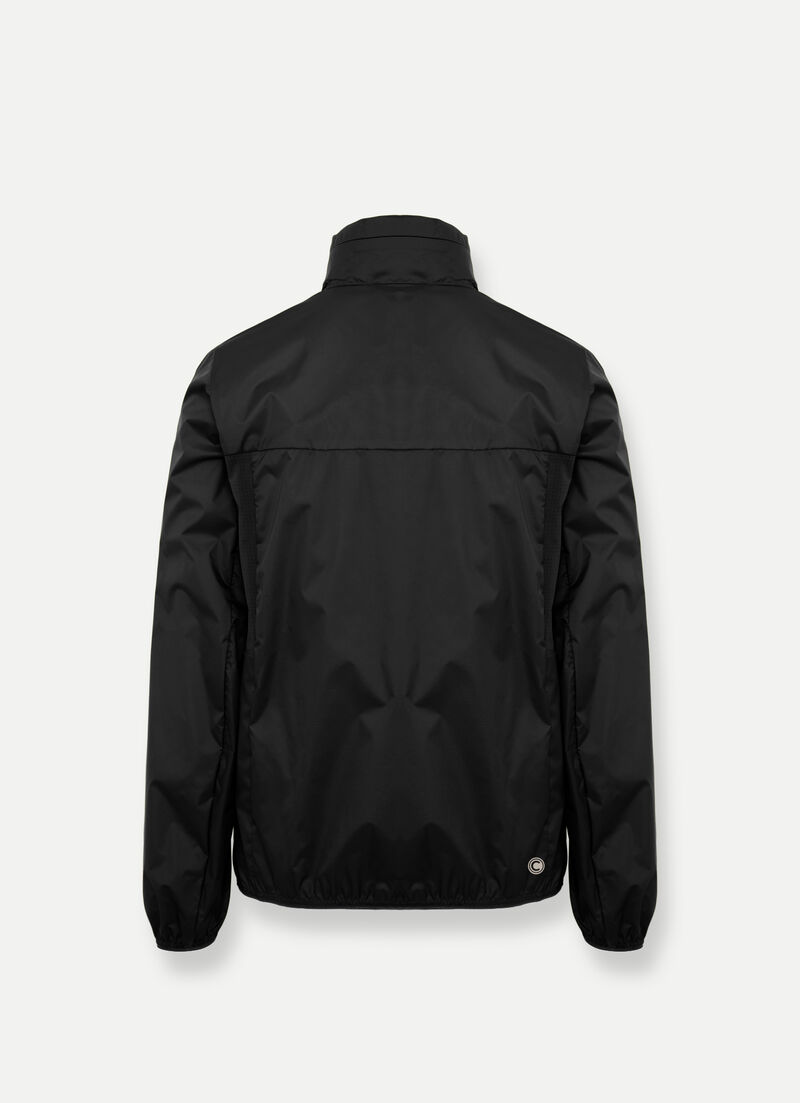 Unlined jacket with hood in the collar