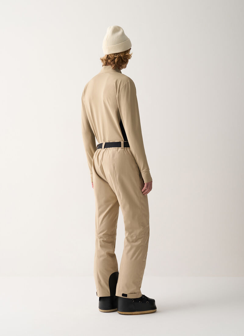 Padded pinstripe ski trousers