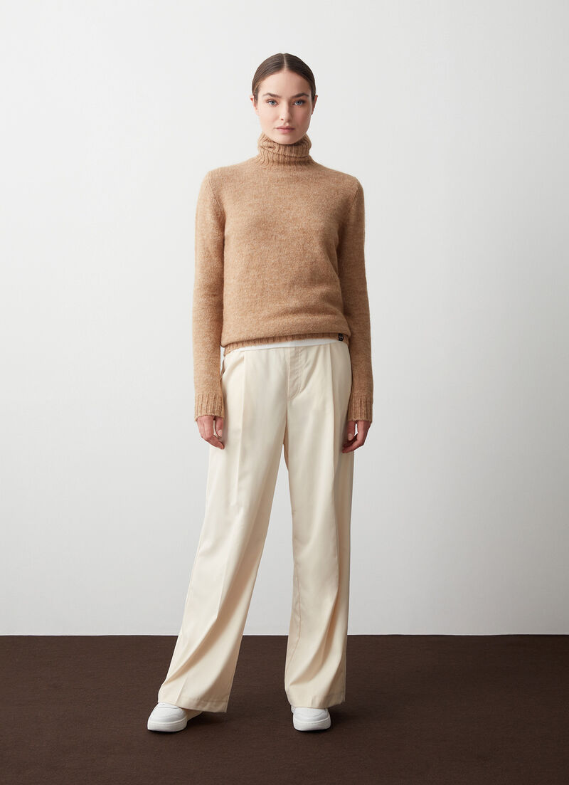 Mohair-blend polo-neck