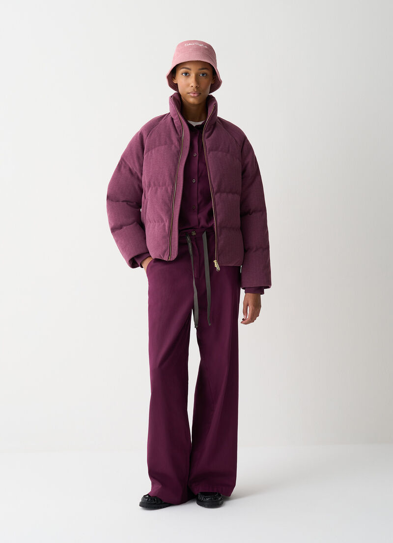 Down jacket with chevron design