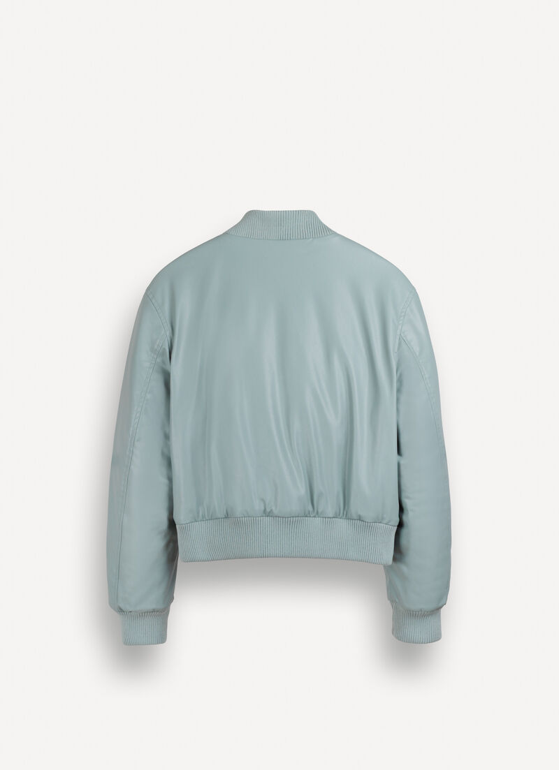 Faux leather bomber jacket