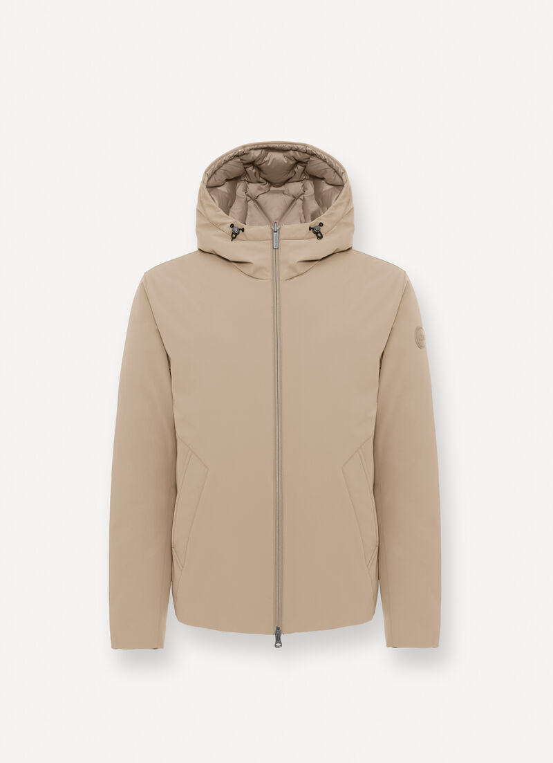 Reversible waterproof down jacket