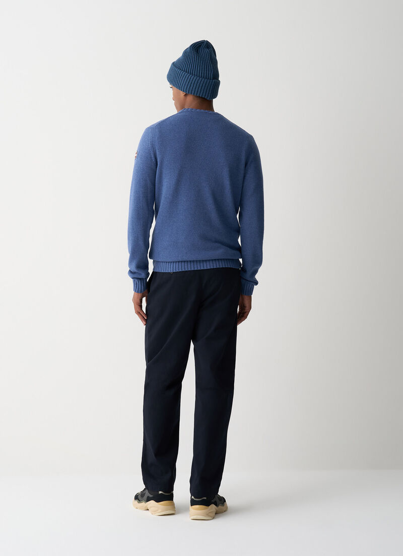 Branded wool pullover