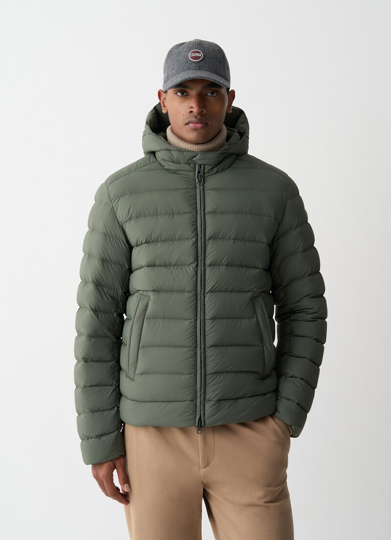Down jacket with hood