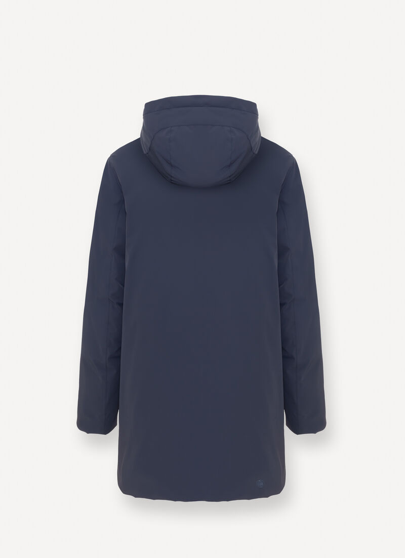 Long reversible waterproof down jacket