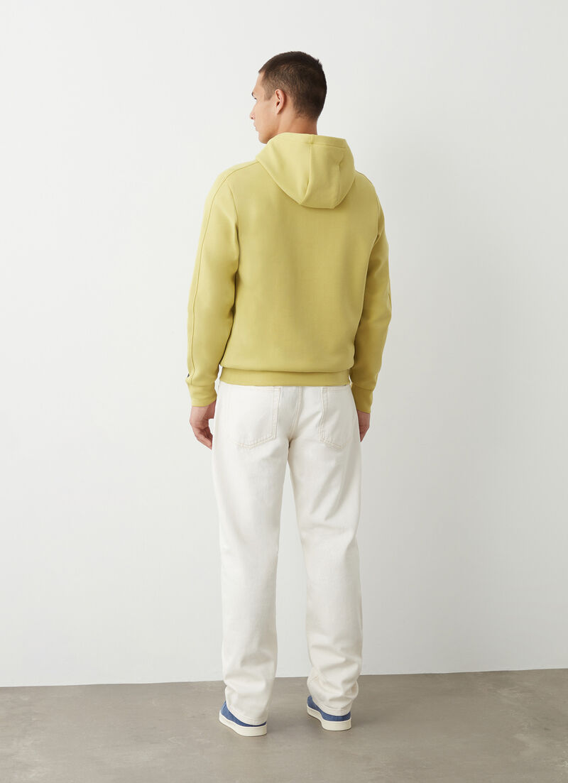 Hooded sweatshirt with logo tape