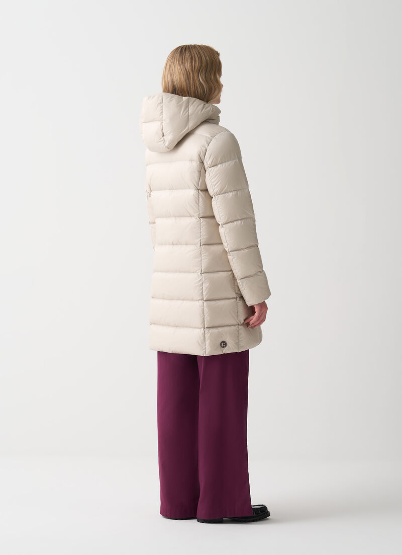 Long down jacket with hood