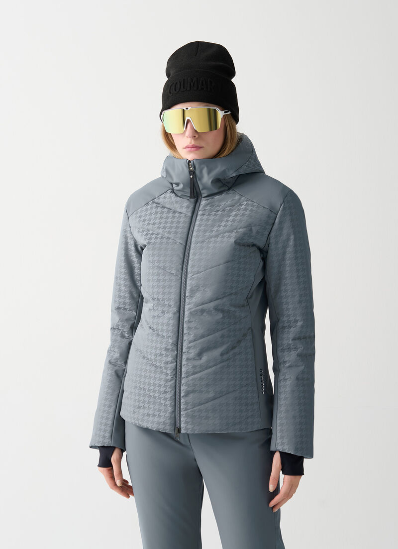 Charming houndstooth ski jacket