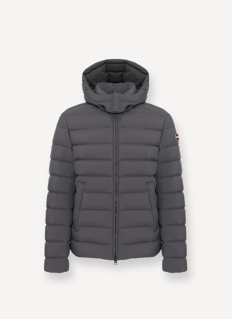 Down jacket with detachable hood