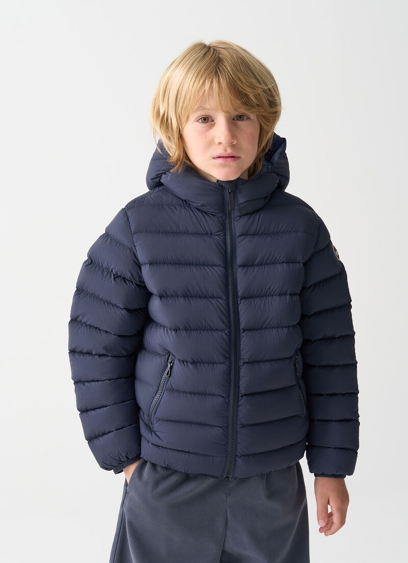 Hooded down jacket