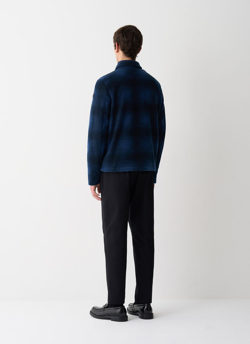 Chequered shacket with zip